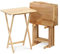 PJ Wood 5-Piece Folding Tv Tray & Snack Table Natural