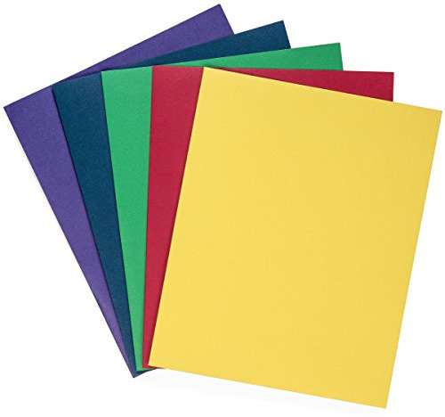 Blue Summit Supplies 25 Ordner mit zwei Fächern, entworfen für Büro und Klassenzimmer, verschiedene 5 Farben, 25 Stück farbige 2 Taschen