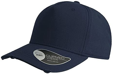 Atlantis Cargo Baseballkappe mit 5 Paneelen und Visier im Used-Look (Einheitsgröße) (Marineblau)