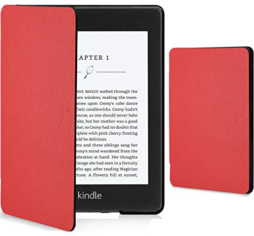 Forefront Cases Custodia per Amazon Kindle Paperwhite 6.8 (10a Generazione - 2018) - Protettiva Magnetica Custodia - Smart Auto Sveglia Sonno Funzione - Sottile, Leggero Cover - Rosso