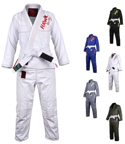 Kimonos de jiu-jitsu brésilien léger pour enfants avec ceinture blanche, Garçons Blanc, K000