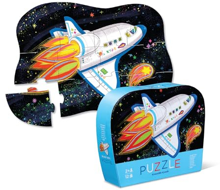 Crocodile Creek 12-teiliges Mini-Puzzle – lustige Bodenpuzzles für Kinder ab 2–4 Jahren – robuste geformte Box zur Aufbewahrung – Sprengen – 30,5 x 22,9 cm fertig