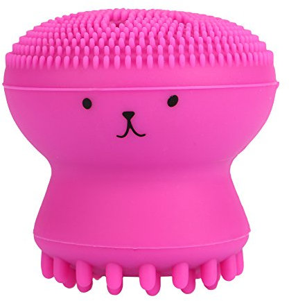 Cepillo de limpieza facial, Esponja de silicona Exfoliante Eliminación de grasa Cepillo de limpieza facial de silicona para limpiador profundo(rojo)