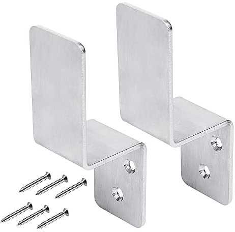 2x4 Door Barricade Brackets (2 pcs) Drop Open Bar Holder Steel Z Bracket for 2 by 4 Lumber as Security Door Reinforcement, Door Jammer, Tool Hanger for Your Home, Barn, Shed, Garage, Gate