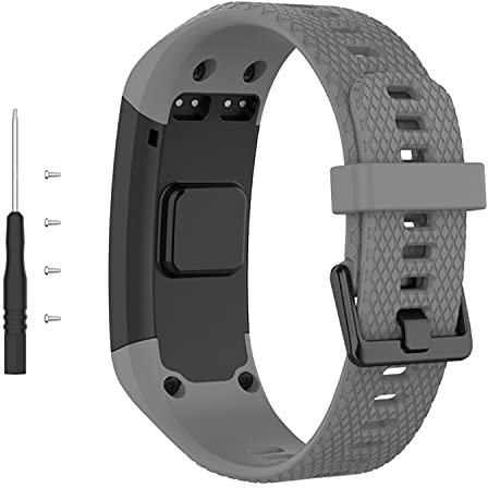 BoLuo Armband für Garmin Vivosmart HR with Metal Buckle,Silikon Ersatzband Watch Armband Verstellbares Silikonband Strap,Uhrenarmband Armbänder Bracelet für Garmin Vivosmart HR Watch (grau)