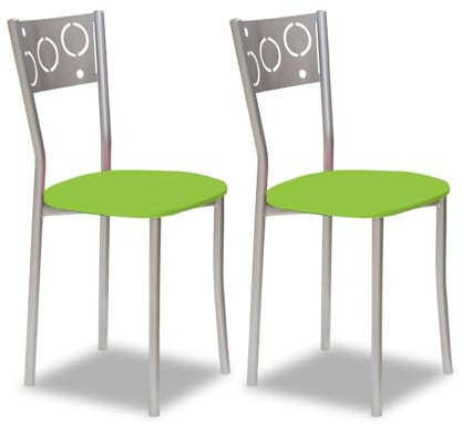 ASTIMESA SCPRVE Dos sillas de Cocina, Metal, Verde, Altura de Asiento 45 cms