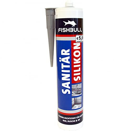 Fishbull Sanitär Silikon 300 ml Kartusche Farbe Manhattan pilzhemmende Dichtmasse für Fugen