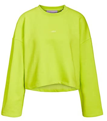JJXX Jxabbie LS Wide Every Brush Crew SN Maglia di Tuta, Lime Punch/Stampa: Lime Cream Logo, S Donna