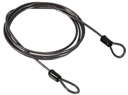 PATIKIL Security Steel Cable 2.5mm x 1.5m/4.92ft Coated Luggage Lock Wire Rope with Double Loop Black