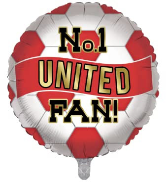 18 No.1 United Fan Balloon - Red and White Football Party Balloon