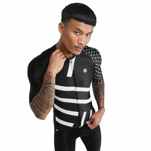 SIROKO - Radtrikot M2 Finisher - L - Schwarz/Weiß