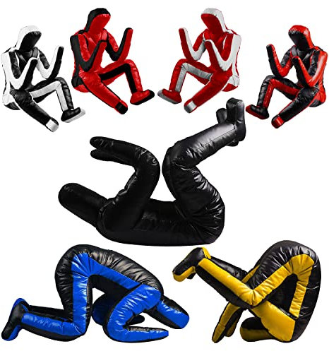 Generic MMA Grappling Dummy ROX Fit Judo Dummy BJJ Wrestling Dummies Sitzposition Brazilian Jujitsu Submission Selbstverteidigung Training Vinyl Mehrfarbig 170cm (unbefüllt) (Schwarz Rot)