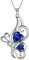 Aurora Tears Blauer Schmetterling Herz Halskette Frauen 925 Sterling Silber Tier Schmetterlinge September erstellt Saphir Geburtsstein Hochzeit Geburtstag Schmuck DP0307S
