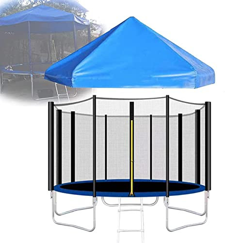 FLBT Trampolin -Schattenabdeckung Regenfisch Cover 183 244 305 366 427 cm Für Sommer Winter Camping Rahmenlos (Nur Der Baldachin)/Blue/14Ft/4.27M 4 Legs 8 Pillars