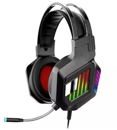 OISE ART STORE Trade Shop - Cuffie Gaming da Gioco Stereo Bass con Microfono Luci A LED RGB per Ps4 Pc Qe8