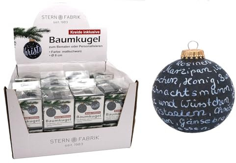 BURI 12 x Weihnachtsbaumkugel zum Beschriften 8cm Christbaumschmuck Weihnachtsdeko