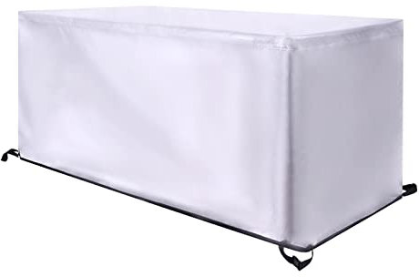 HYFBH Gartenmöbel Abdeckung, 280x160x85cm/LxWxH Silber Abdeckplane Gartenmöbel Verbessertes Schwerlast 420D Oxford Gewebe Wasserdicht Winddicht UV-Beständiges Abdeckung Gartenmöbel Rechteckig
