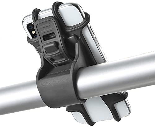 AMZLORD Fahrrad Handyhalterung Universal Silikon Telefonhalter for iPhone Huawei Smartphones mit der Bildschirmgröße von 4.5-7.0 Zoll Ideal for Mountainbike Rennrad & Motorrad (Schwarz)