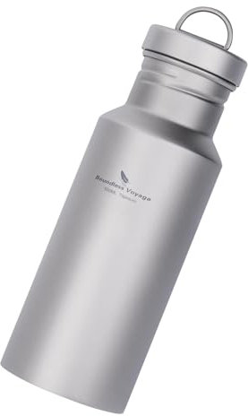 iBasingo Bouteille d'eau en titane - Bouteille d'eau en métal monocouche - Large bouche - Anti-fuite - Pour le sport, le cyclisme, la randonnée, le pique-nique, l'escalade, la course à pied, le thé,