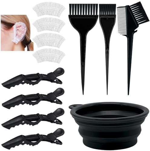 Xarchy 12 Pcs Hair Bleach Kit Professional Hair Coloring Products with Hair Dye Brush, Hair Color Bowl, Earmuffs, Hair Clips for Salon Hair Dye, Hair Color at Home, Hair Highlighting