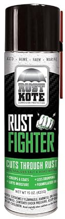 RustKote - Rust Fighter Aerosol, 15oz, Corrosion Protection, Salt Neutralizer, Lifts Moisture, Creeps & Coats While Protecting Metal. Rust Inhibitor Spray for use on Cars, Machinery, Equipment, Steel