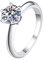 Homxi Damen Ring 925 Sterling Silber,Eheringe Trauringe 6 Zinken Solitär mit Zirkonia 5MM Damen Trauringe Silber Größe 60(19)