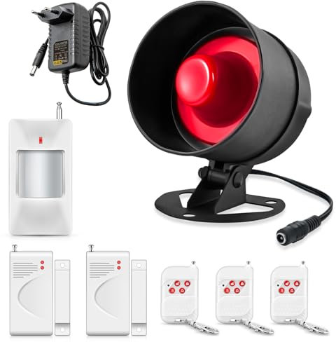 Fuers Alarmanlage Haus Alarmanlage Wohnung Alarmanlage 115dB Alarmanlage Wohnmobil Infrarot Alarmanlage Tür mit Türalarm Bewegungsmelder und Fensteralarm Sicherheitssystem für Haus 8-teilig