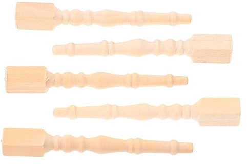Homoyoyo 6 Pièces Mini Pieds De Table Pieds De Table à Manger De Ferme Mini-Jambes Ornements De Maison De Poupée Bricolage Décor Vintage Articles Miniature Petits Pieds De Table Bois