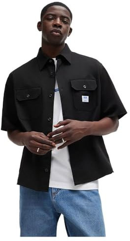 HUGO Hommes Ekyno Chemise Oversize en Twill de Coton