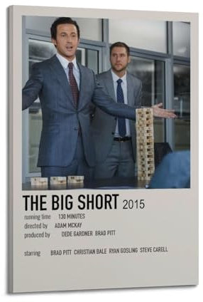 suumyo The Big Short Poster, Raumdekoration, ästhetisches Poster, künstlerisches Poster für Schlafzimmer, Wohnzimmer, Wände, 60 x 90 cm, Rahmenstil