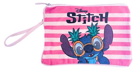 Disney Stitch Tasche für Damen, Kulturbeutel mit Stitch Design, Handtasche, Geschenk für Frauen, Mädchen und Teenager | Rosa