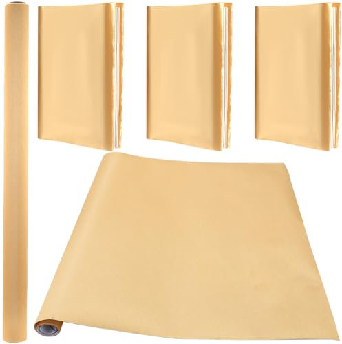 craspire 110 x 42 cm Seidenstoff-Bucheinband Für Buchbindung, Goldfarbene Stoffoberfläche, Papierrückseite, Bucheinband, Bucheinbandschutz, Buchbindezubehör Für Bücher, Alben, DIY, Scrapbooking