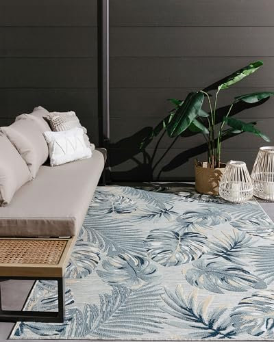 benuta Basic In- & Outdoor Teppich Flora - Mehrfarbig 320x420 cm - Florales Design - Wetterfest & UV-beständig - Für Balkon, Terrasse, Garten - Küchenteppich & Wohnzimmerteppich - Pflegeleicht Robust
