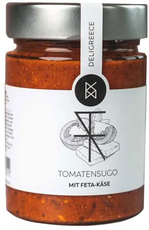 DELIGREECE | Tomatensugo Feta-Käse | perfekte Balance aus Süße und Salz | für Pasta, Pizza oder als Dip | 330g Glas