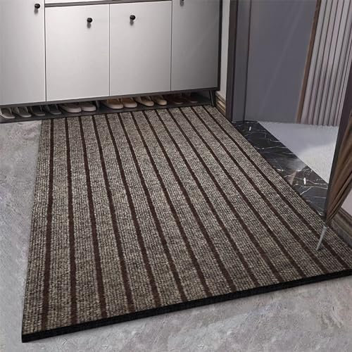 Swsen Paillasson Exterieur Entrée | Tapis d'entrée Intérieur Antidérapant et Durable | Absorbe l'eau et Ramasse la Saleté | Tapis de Porte Lavable Machine(Brun foncé, 60x90cm)