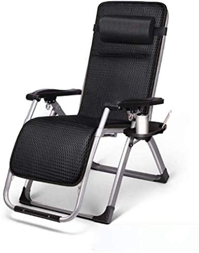 Leichter Camping-Klappstuhl, Zero Gravity Klappbarer Liegestuhl für den Garten, für Terrasse, Wintergarten, Garten (Svart Andas A)