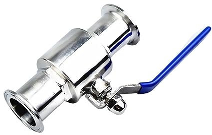 Kugelhahn-Set, 1,5 2 Kugelhahn Tri-Clamp-Ferrule Edelstahl Sanitär for Lebensmittel, Bier, Milch, Pharmazeutika(Color:38mm x Ferrule 50.5)