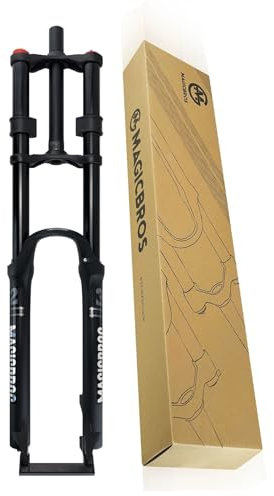 26/27,5/29 Zoll Mountainbike-Downhill-Federgabel, Doppelbrücken-Luftgabel, Federweg 160 mm, 1-1/8 Zoll gerades Rohr, manuelle Verriegelung, Schnellspanner 9 x 100 mm (Schwarz, 29 Zoll)