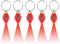MODOAO LED Keychain Small Torch Light, 5 Pack Red Light Mini Keychain Flashlight, Multifunctional Keychain Emergency Light, Portable Keyring Flashlight for Camping, Hiking, Traveling, Outdoor