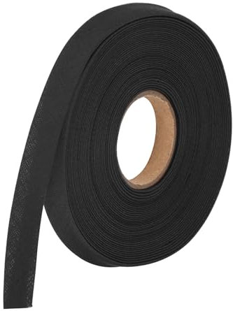 QUARKZMAN 12mm Baumwollköperband Baumwollband Saumband zum Nähen, Säumen, Quilten, Einfassen von Handwerk (Schwarz 10 Yards)
