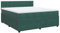 vidaXL Boxspringbett, Doppelbett mit Matratze Matratzenauflage, Bettgestell mit Lattenrost Kopfteil, Polsterbett Bett für Schlafzimmer, Dunkelgrün 180x200cm Samt