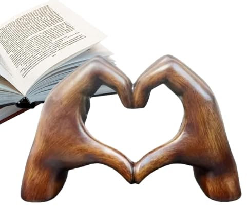 Moreeulsi 18.5x11cm Liebe Herz Hände Statue, Zwei Hände Die EIN Herz Bilden Statue, Liebe Finger Ästhetische Boho Hochzeit Akzente Dekorationen Desktop Dekoration, Herzhände Skulptur