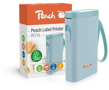 Peach Etikettendrucker | blau | platzsparend und kabellos | überall Ordnung schaffen | PE110-bl