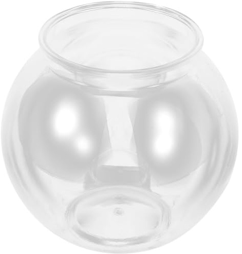 Milisten Runde Fischschale Aus Kunststoff Transparentes Fischglas Für Desktop-Aquarium Kleines Aquarium Für Büro Zuhause Garten Oder Hochzeit 7.09 X 7.09 X 6.38 in