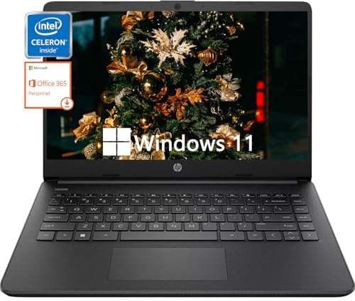 HP 35,6 cm (14 Zoll) Business-Laptop, ultraleichte Laptops für Studenten und Business, Intel Celeron N4120 (Quad-Core), 4 GB RAM, 128 GB eMMC, Intel UHD-Grafik, 1 Jahr Office 365, Windows 11 S,