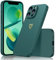 Noyabox Silicone Case for iPhone 12 Pro, Cute Shockproof Full Cover with Smooth Touch Printed Heart-Shaped Love Pattern Slim Lightweight Stain-Resistant Design, Green