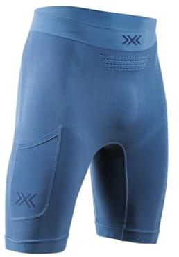 X-Bionic Herren Xceed Run Kurze Tights – Hochleistungs-Lauftight mit HygroDiffuser & VectorSphere Technologie – Thermoregulation & Feuchtigkeitsableitung für optimalen Komfort - Blau/Marine, XL