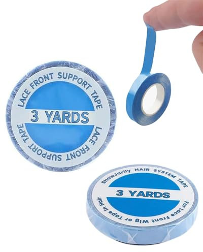KEMUZ 2 Rouleau Bande Adhesive Extension, 0.8CM Extension Adhesive Imperméable TPU Matériel Bande d’Extension 3 Yards Collant et Durable, Pour Perruques, Extensions De Cheveux Et Postiches