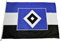 Hamburger SV HSV Fahne Hissfahne Flagge ** Blau-Weiß-Schwarz ** in 180 x 120 cm; mit Karabiner