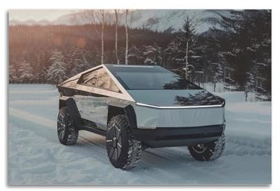 XKUGA Elektrisches Geländewagen-Poster, Motiv: Cybertruck, Pickup-Truck, Poster, dekorative Malerei, Leinwand, Wandposter und Kunstdruck, moderne Familienschlafzimmer-Dekoration, Poster, 50 x 75 cm